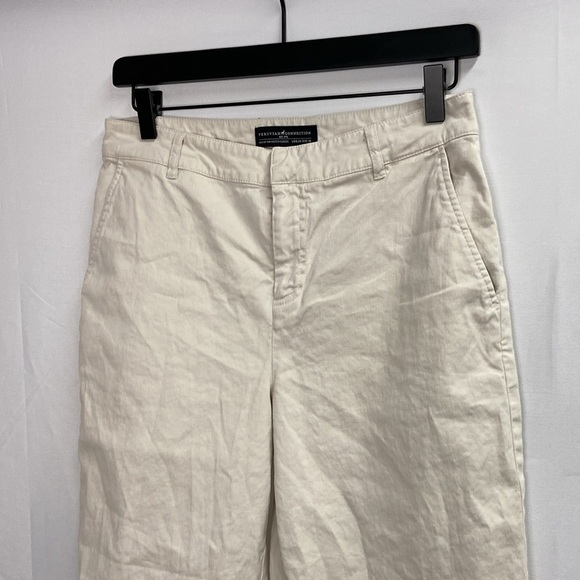 Peruvian Connection Linen Blend Straight Leg Ankle Pants Khaki Tan Size 6 - Picture 3 of 7